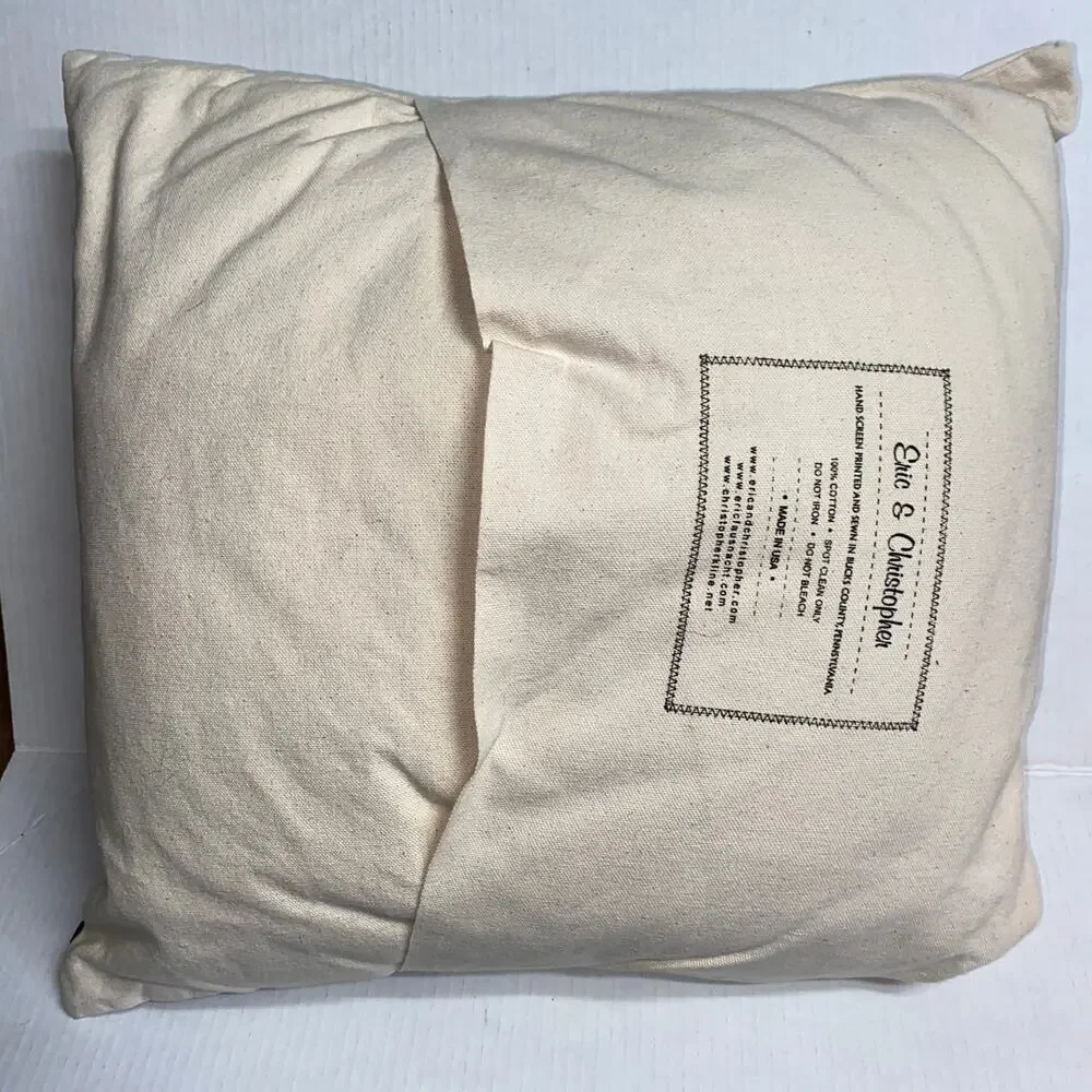 Eric & Christopher: Large Cow #3 Cotton Canvas Pillow 18